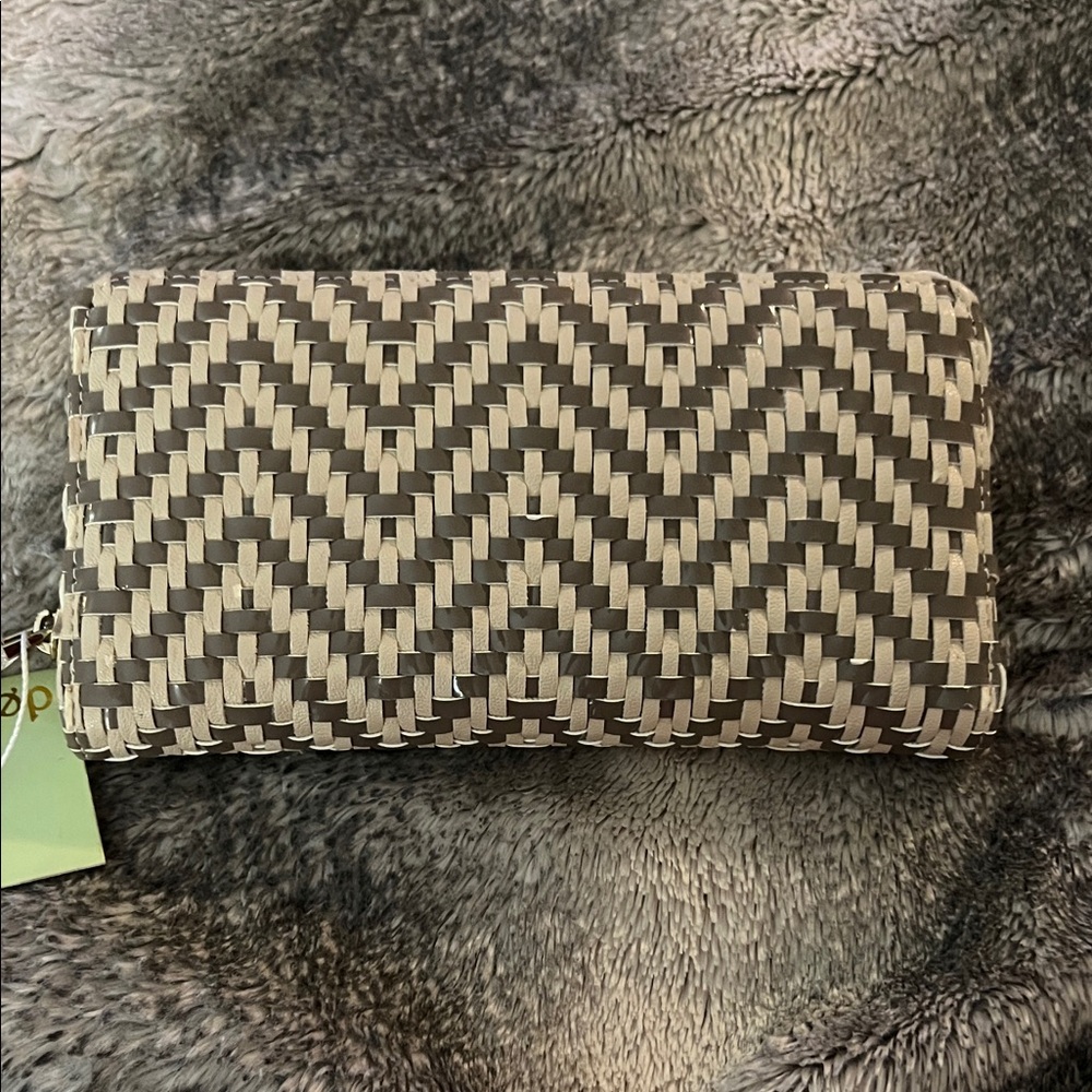 Deux Lux Grey and White Chevron Wallet